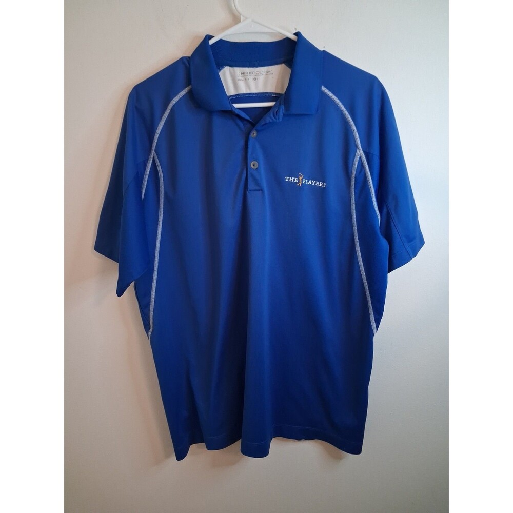 Nike Golf Dri-Fit Polo Men's Large Blue PGA Sawgrass "The Players" Shirt Stretch